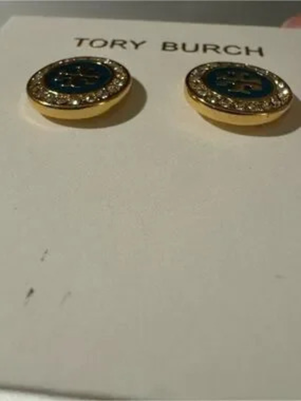 Tory Burch New Kira Enamel Pave Circle Stud Earrings